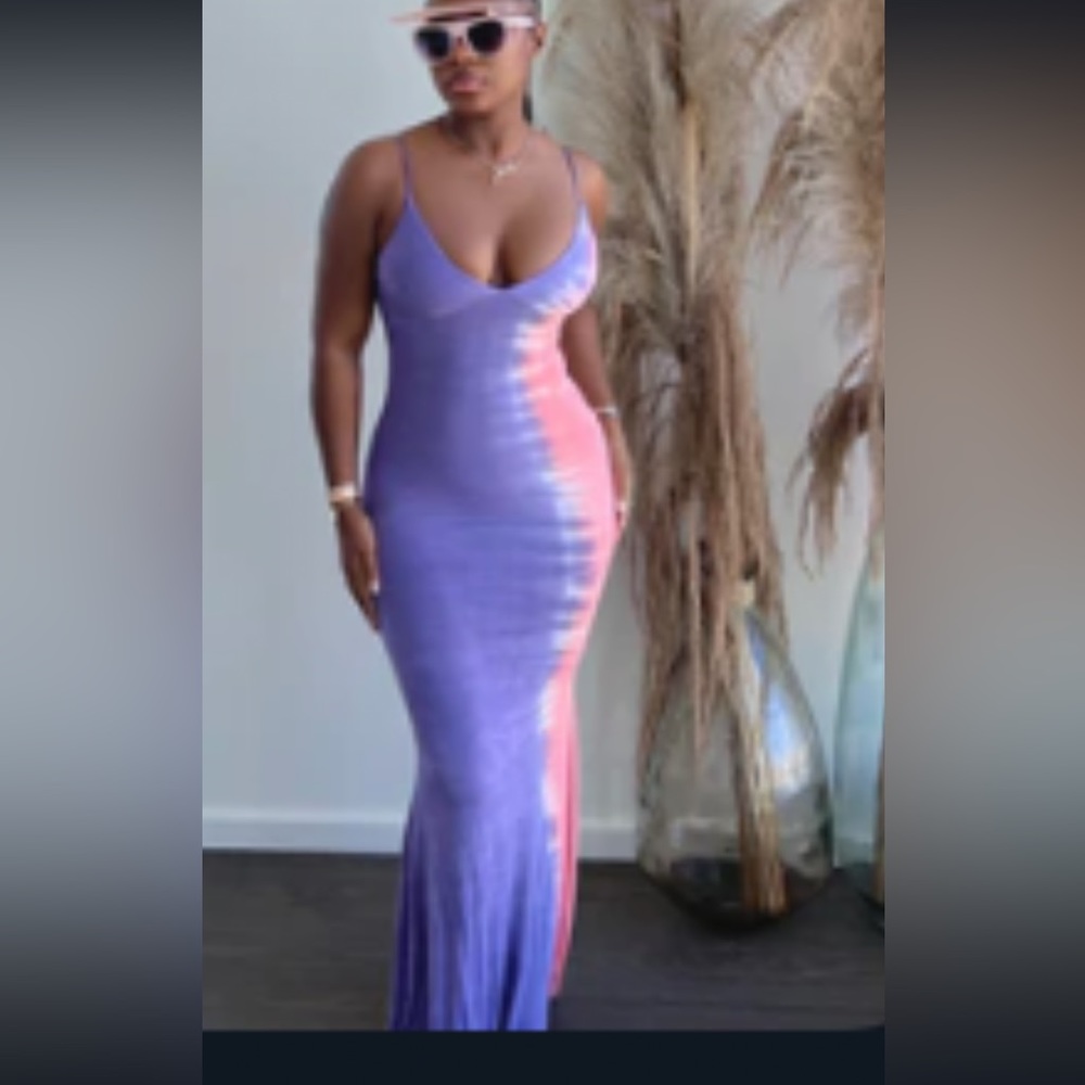 Purple and pink maxi dress